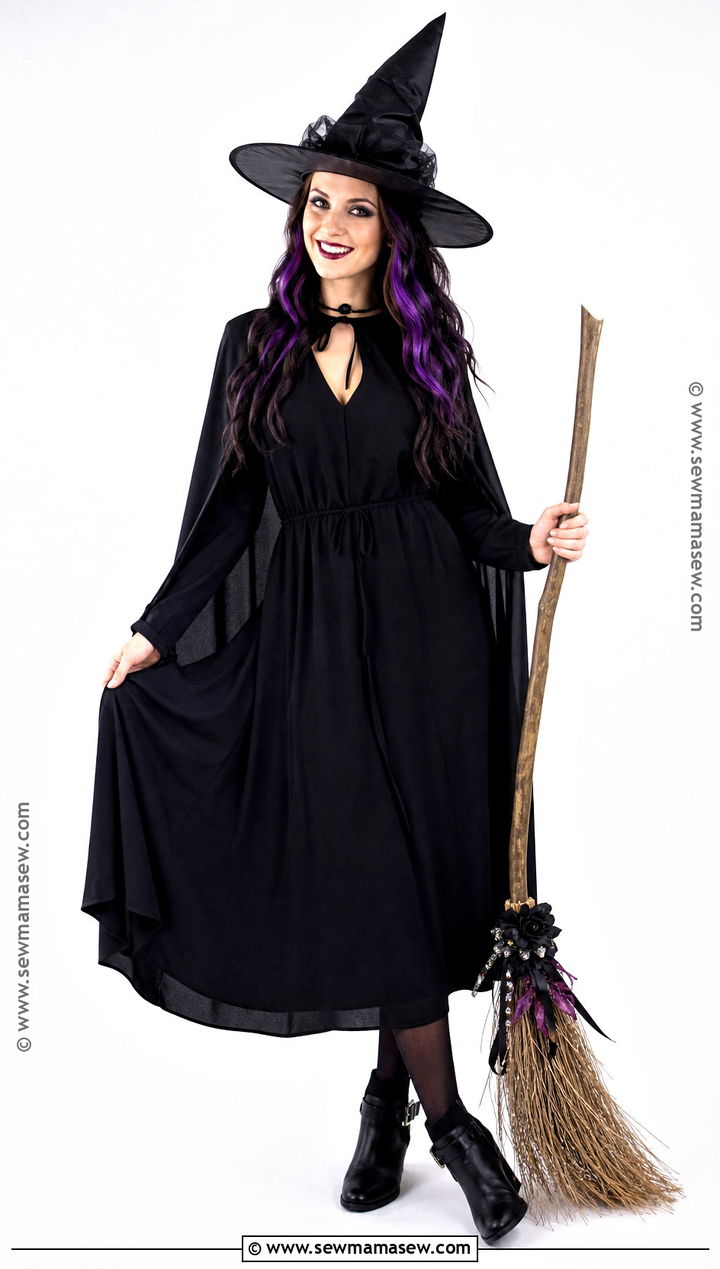 Easy Witch Costume With A Black Dress - 35 Easy At Home Halloween Costumes