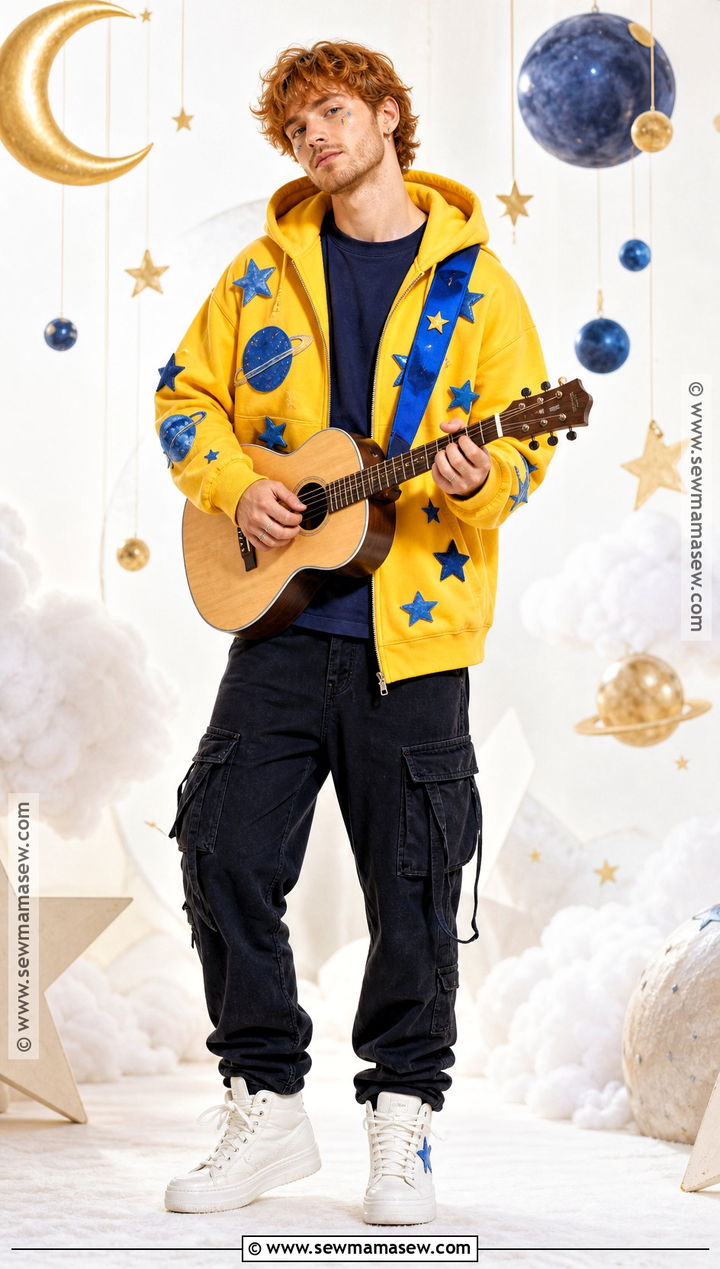 Ed Sheeran Celestial Yellow Hoodie Costume - 30 ed sheeran costume ideas