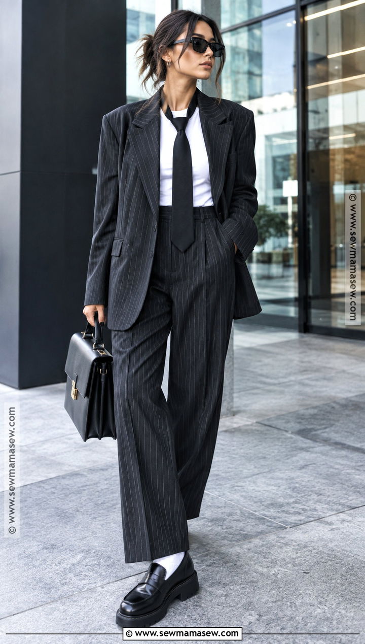 Edgy Fall 2023 Pinstripe Suit Outfit - 15 Fall 2026 Fashion Trends Edgy