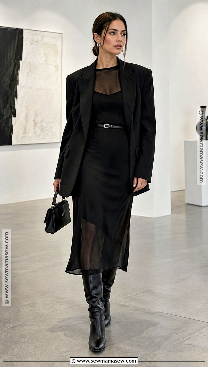 Edgy Fall 2023 Sheer Black Dress Outfit - 15 Fall 2026 Fashion Trends Edgy
