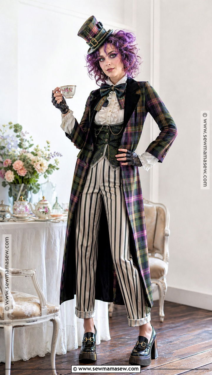 Edgy Tea Party Host Costume With Plaid Coat - 30 edgy halloween costume ideas