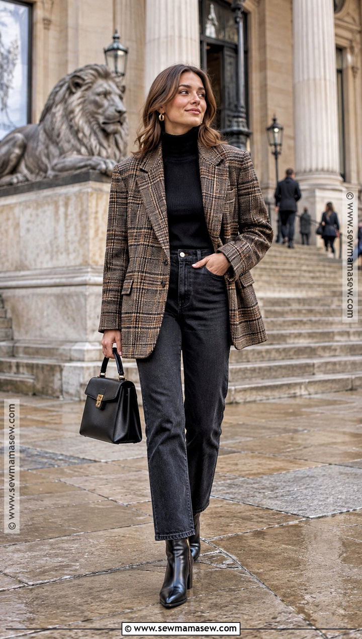 Edinburgh Autumn Plaid Blazer Outfit - 25 edinburgh outfit autumn ideas