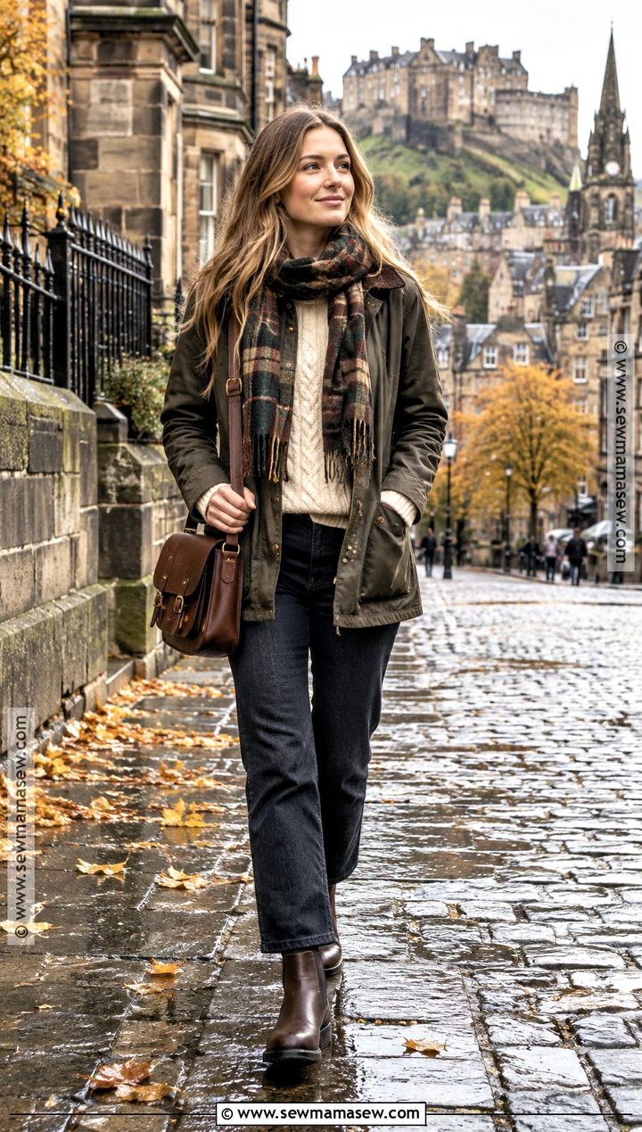 Edinburgh Autumn Waxed Jacket Outfit - 25 edinburgh outfit autumn ideas