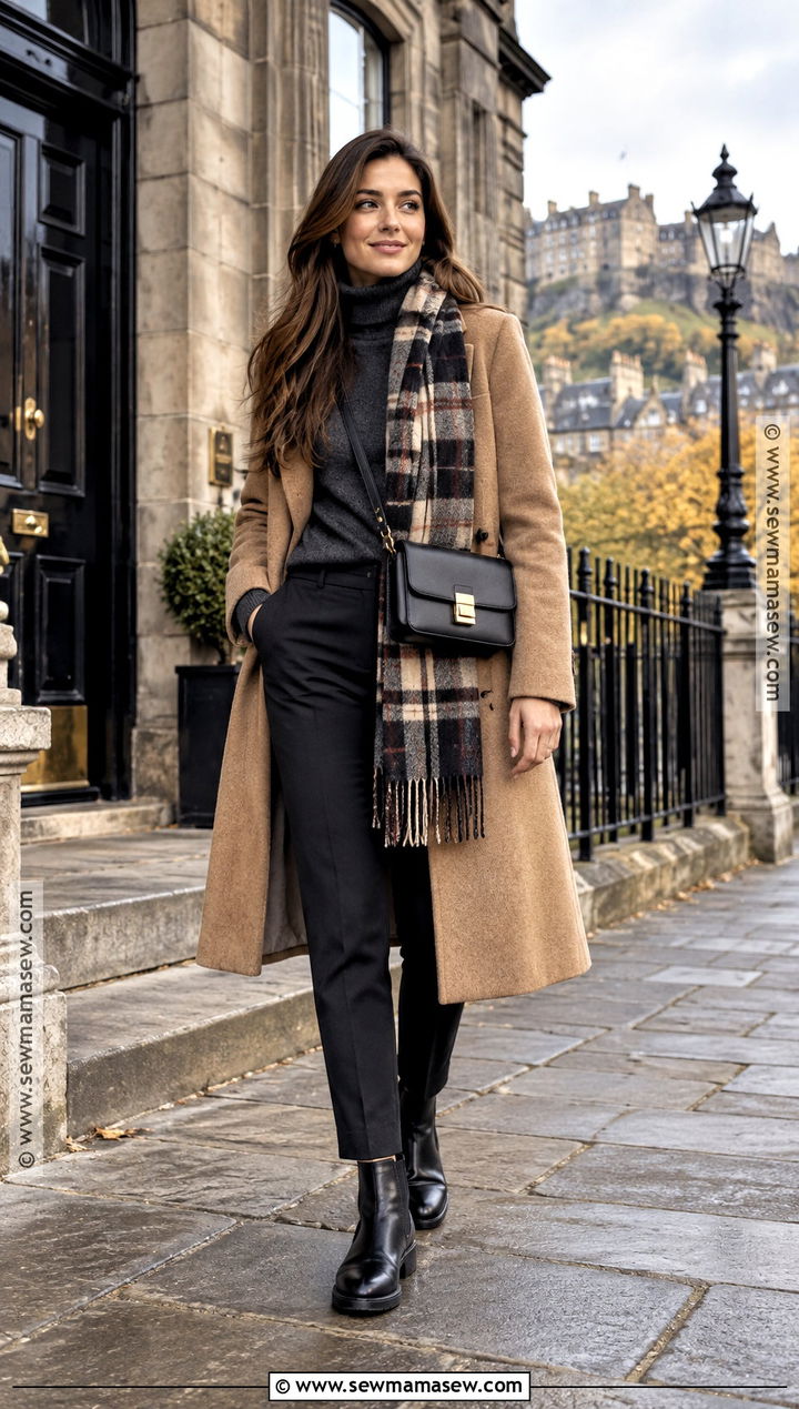 Edinburgh October Wool Coat And Turtleneck Outfit - 15 edinburgh october outfit ideas