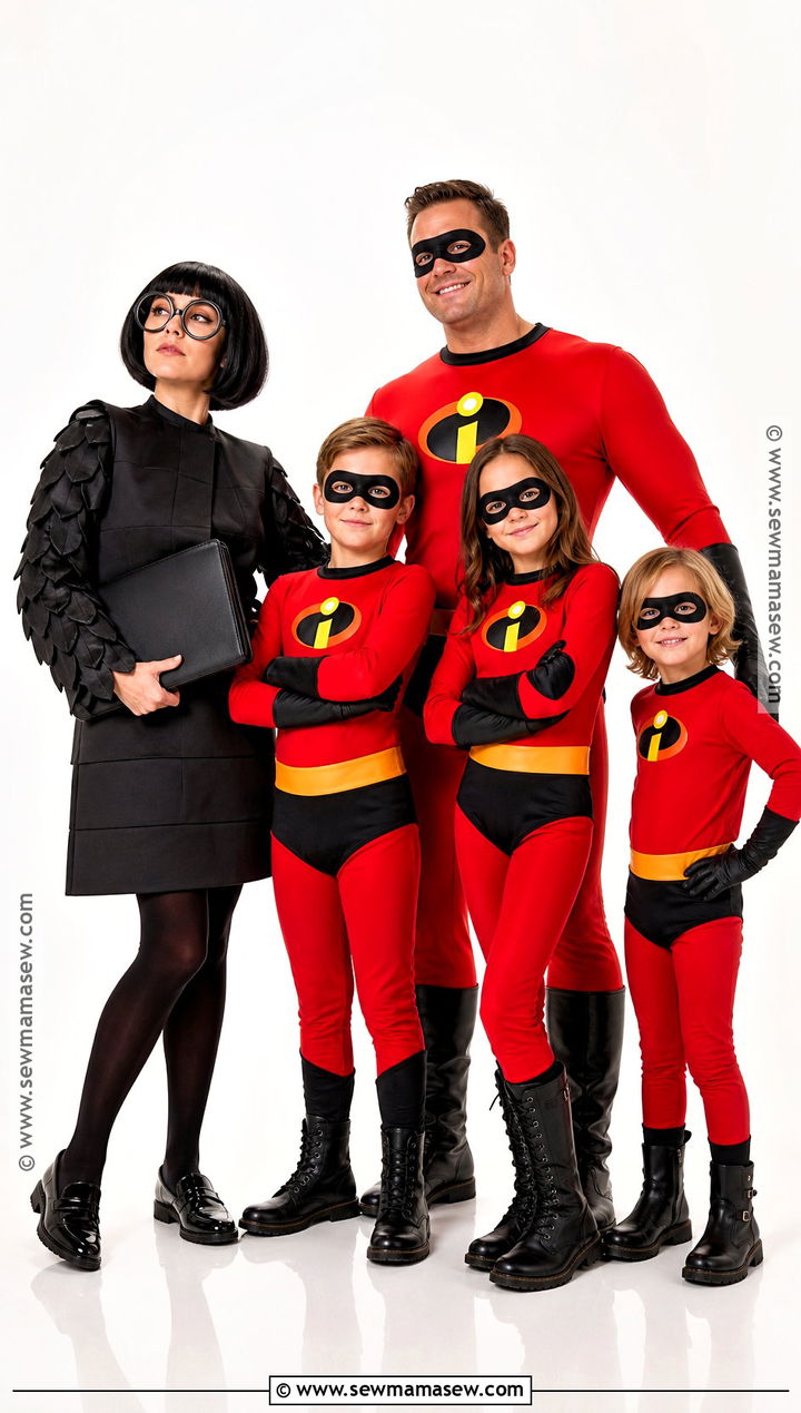Edna And Superhero Family Group Costume - 30 Edna Costume Ideas