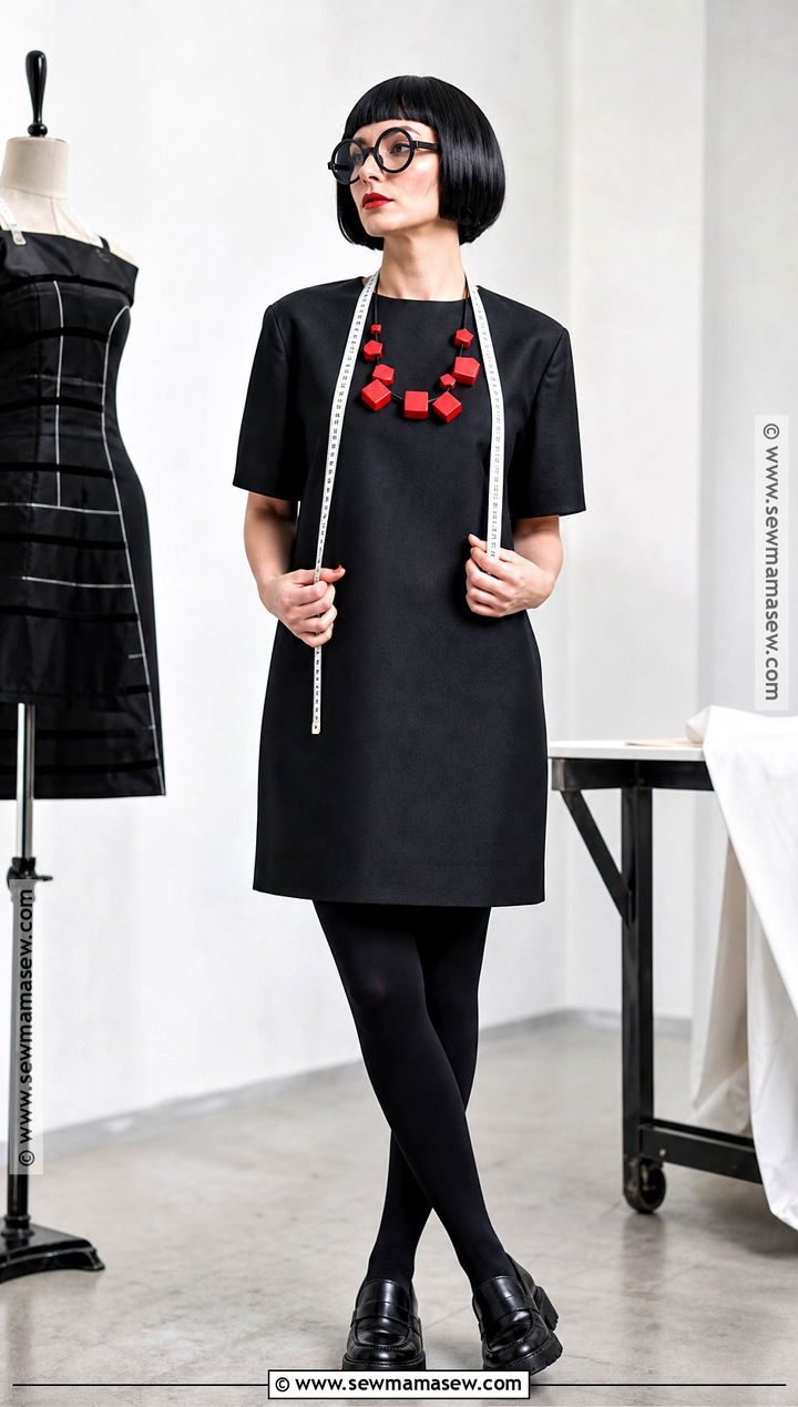 Edna Mode Costume With Black Dress - 30 short hair costume ideas halloween