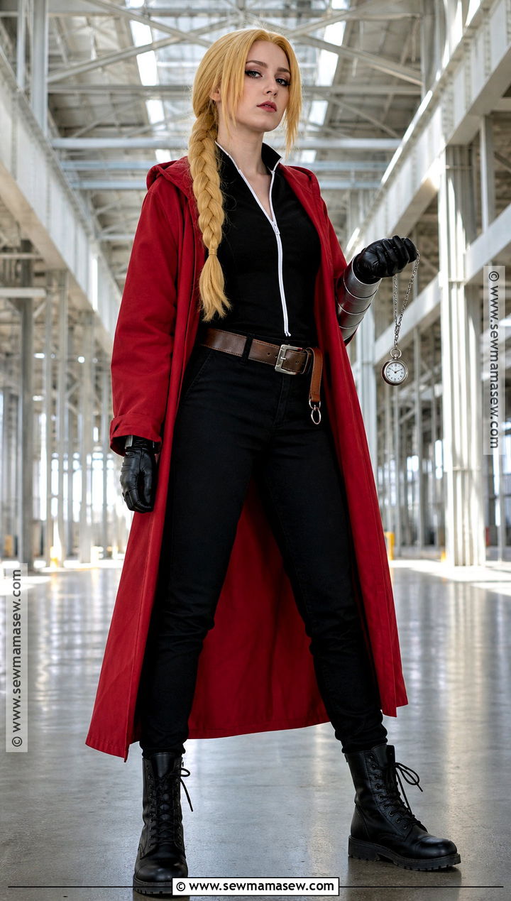 Edward Elric Costume With Red Coat And Black Outfit - 30 easy anime costumes