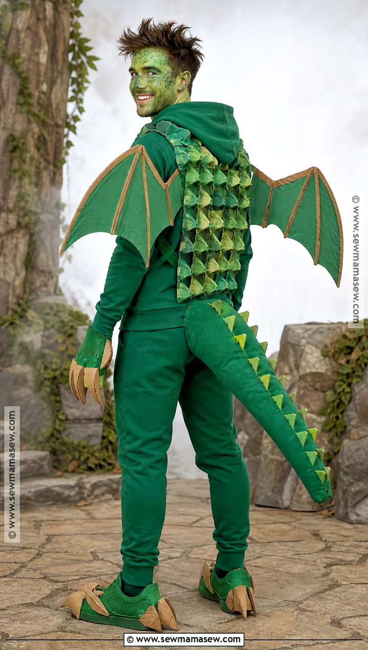 Egg Carton Dragon Costume - 30 recycled costume ideas for men
