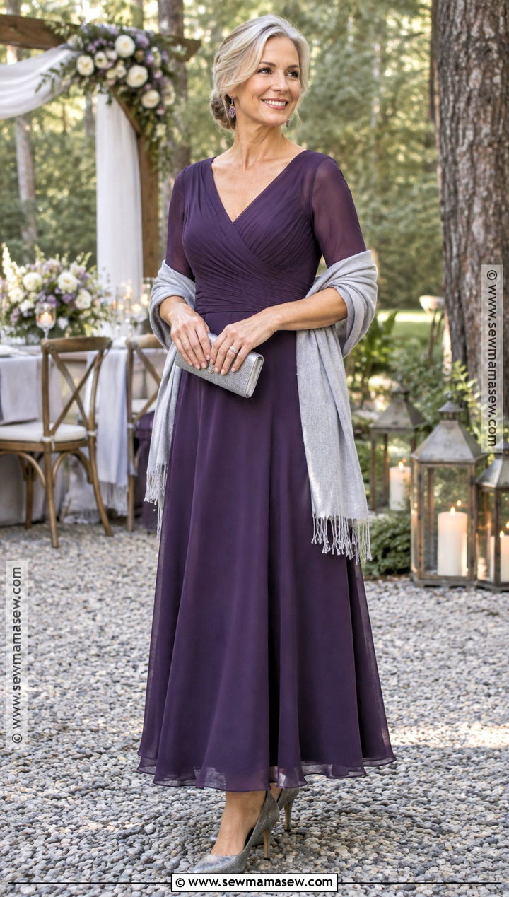 Eggplant A Line Mother Of The Bride Dress - 25 fall mother of the bride dresses rustic