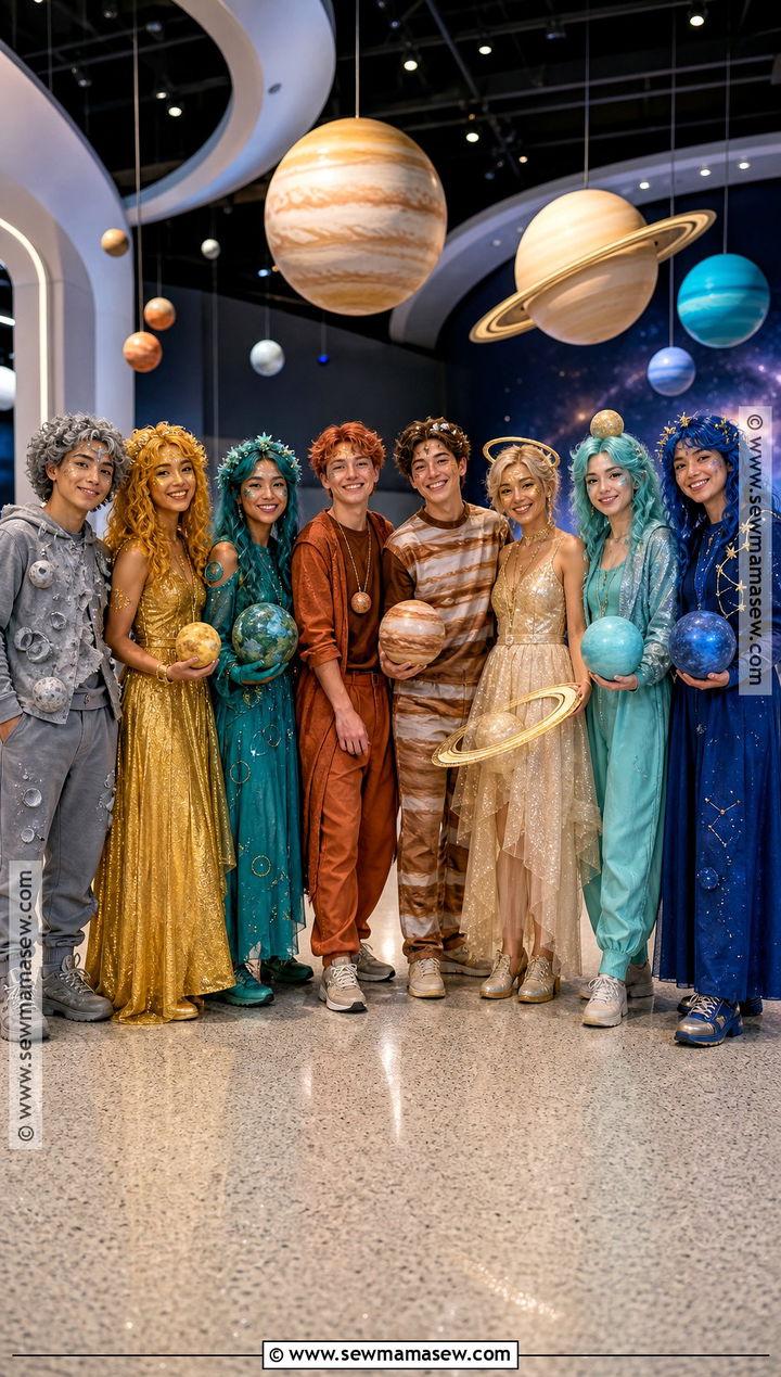 Eight Planet Solar System Group Costume - 30 Solar System Costume Ideas