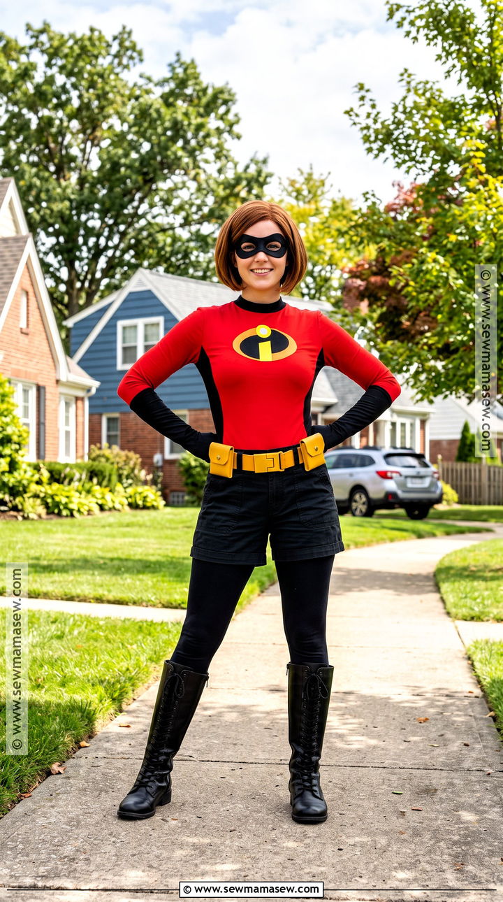 Elastigirl Costume With Black Eye Mask - 30 superhero costumes for women