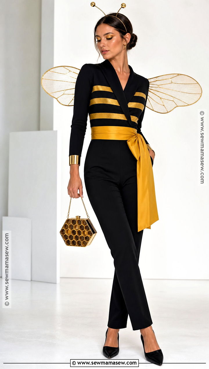 Elegant Bee Costume With Black Jumpsuit - 30 bee costume women's ideas