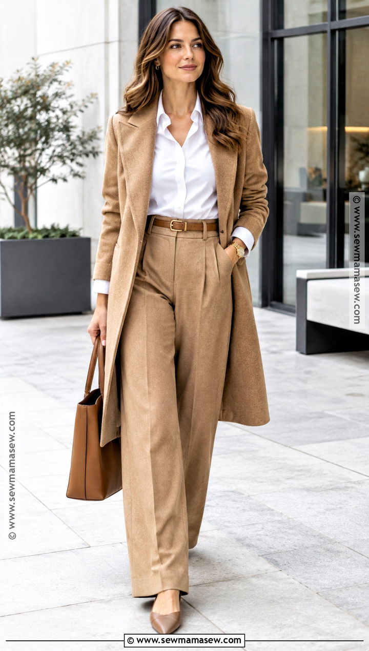 Elegant Fall White Shirt And Wide Leg Pants Outfit - 20 fall outfits women elegant