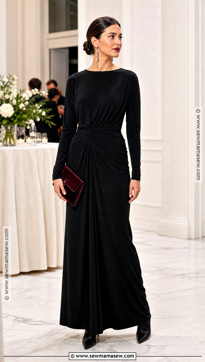Elegant Halloween Outfit With Black Maxi Dress - 30 Halloween Fashion Outfits