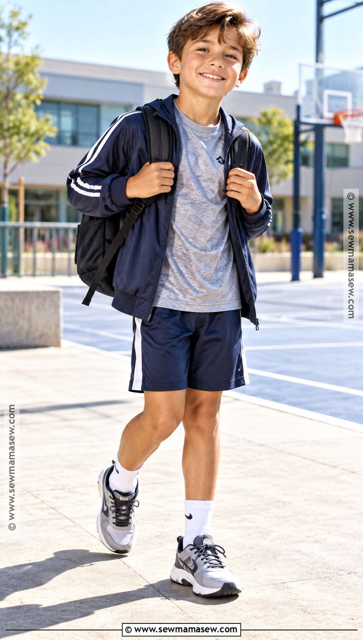 Elementary School Athletic Shorts And Performance Tee Outfit - 25 back to school outfits elementary for kids