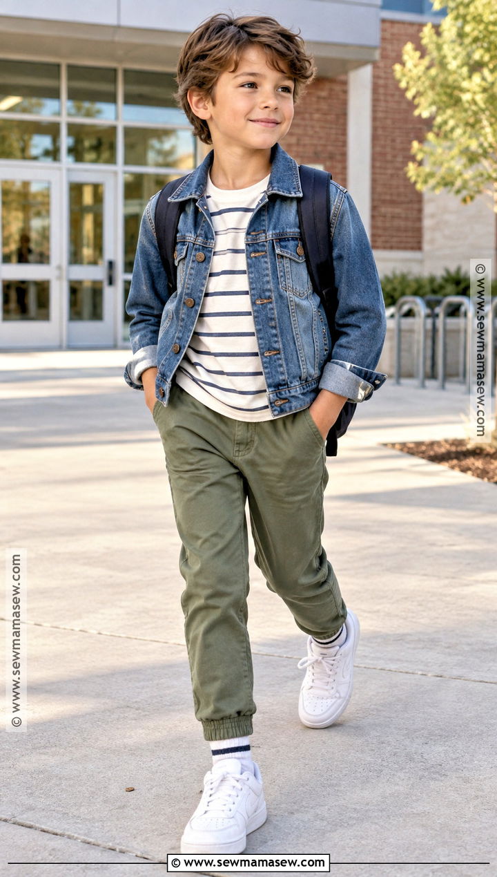 Elementary School Denim Jacket And Pull On Pants Outfit - 15 back to school clothes list elementary