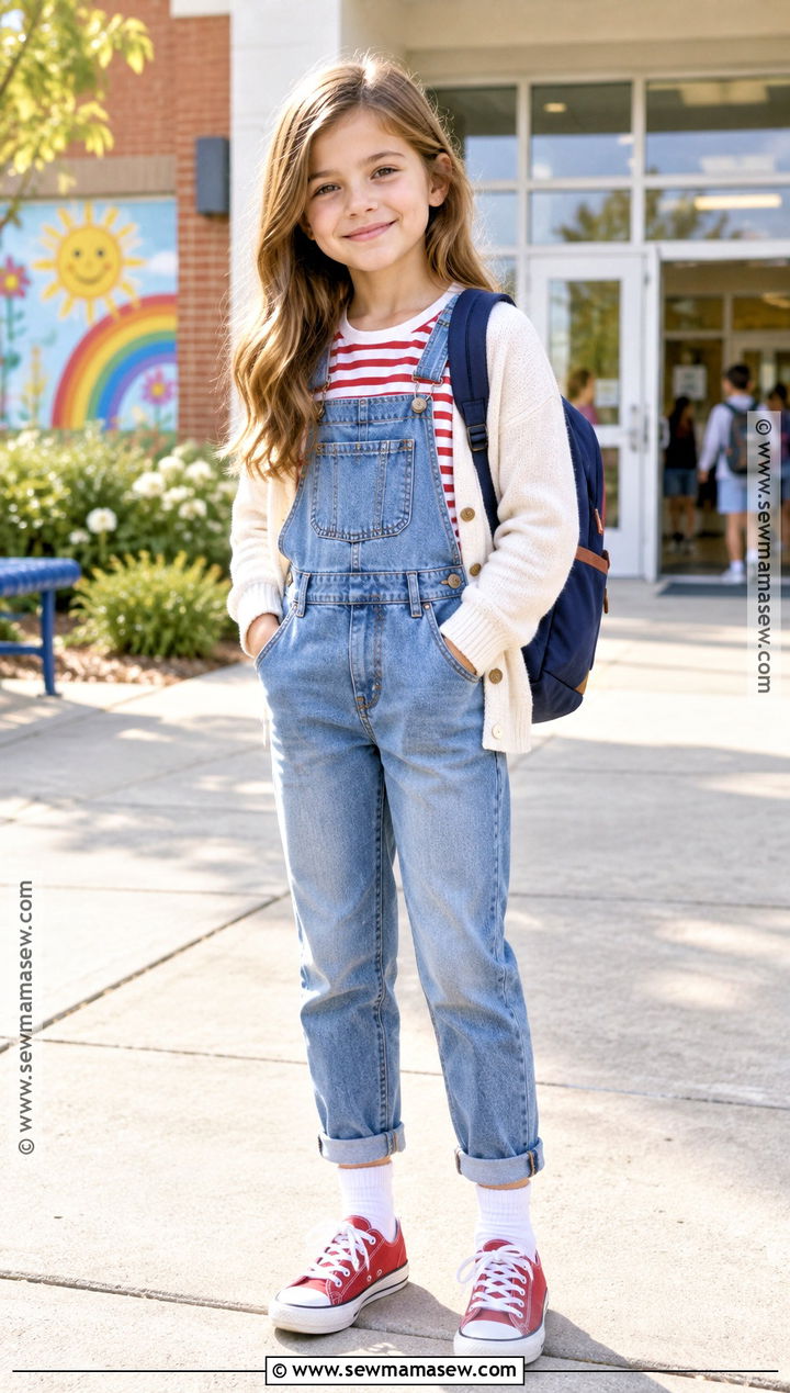 Elementary School Denim Overall Outfit - 15 back to school elementary outfits