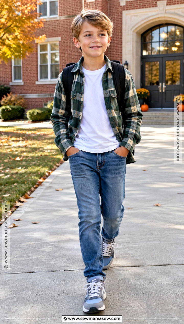 Elementary School Flannel Shirt And Jeans Outfit - 15 back to school clothes list elementary