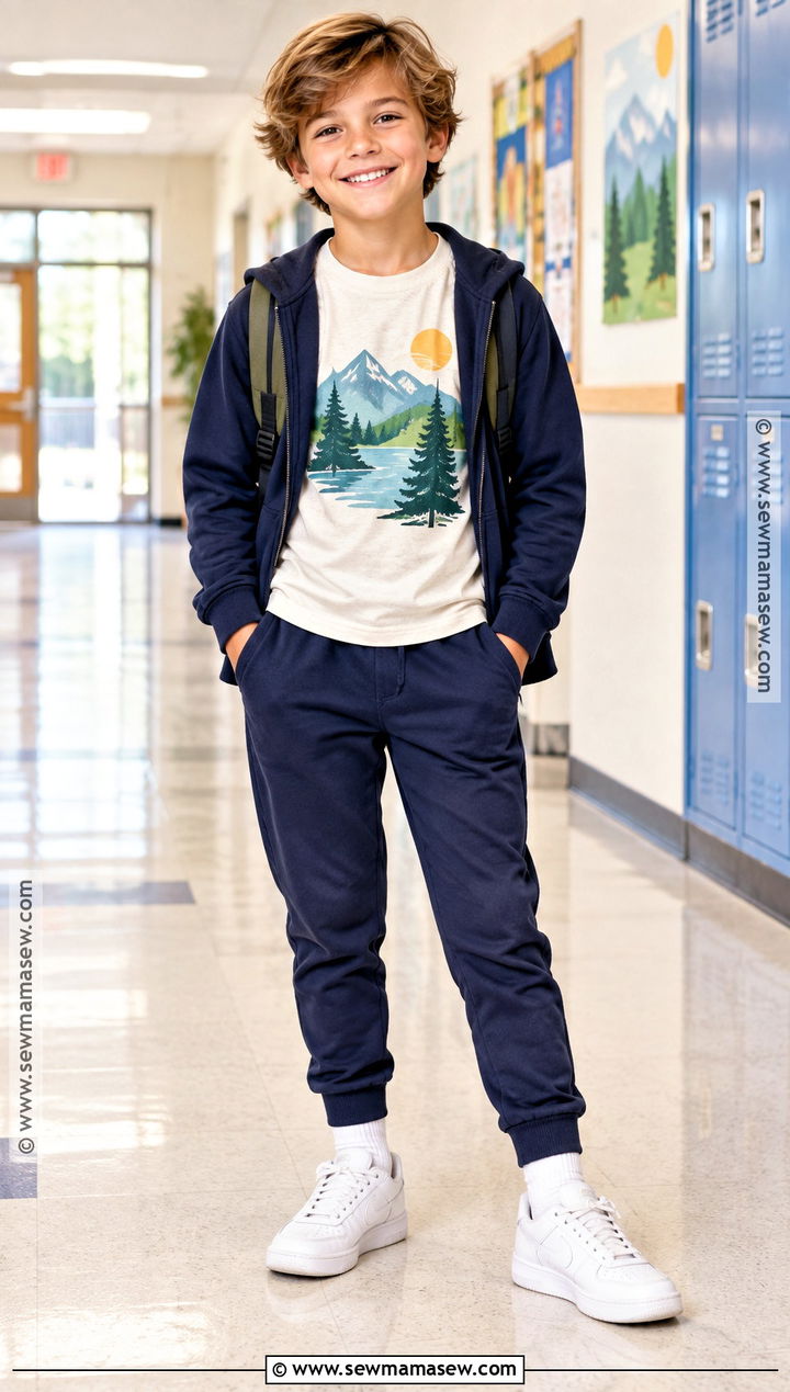 Elementary School Graphic T Shirt And Joggers Outfit - 15 back to school clothes list elementary