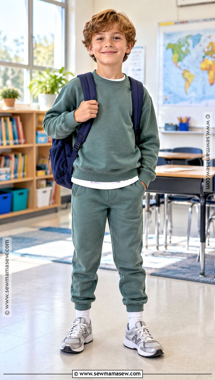 Elementary School Joggers And Sweatshirt Outfit - 25 back to school outfits elementary for kids