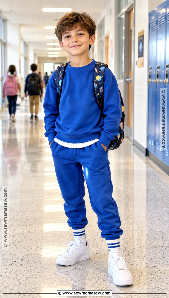 Elementary School Matching Sweat Set Outfit - 25 back to school outfits elementary for kids