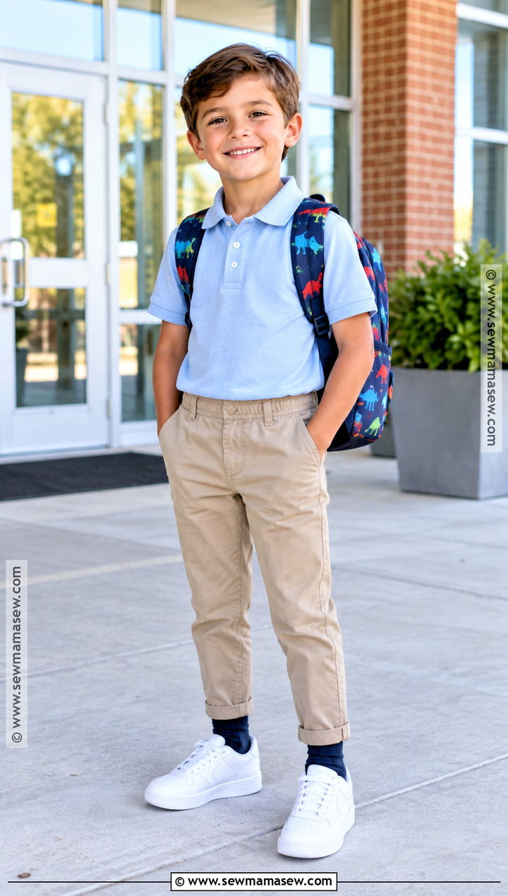 Elementary School Polo and Chino Outfit - 15 back to school elementary outfits