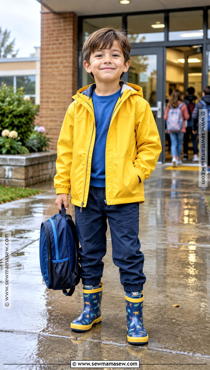 Elementary School Rain Jacket And Waterproof Shoes Outfit - 15 back to school clothes list elementary