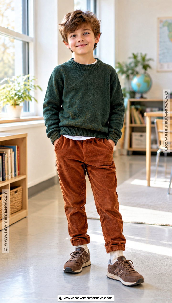 Elementary School Sweater And Corduroy Pants Outfit - 15 back to school clothes list elementary