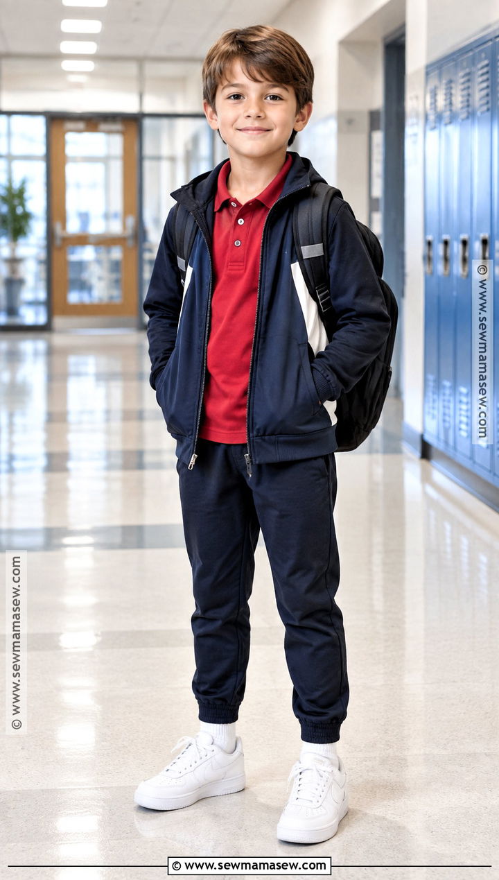 Elementary School Track Pants And Polo Outfit - 25 back to school outfits elementary for kids