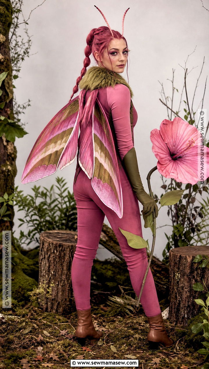 Elephant Hawkmoth Cosplay With Pink Wing Panels - 30 Moth Cosplay Ideas