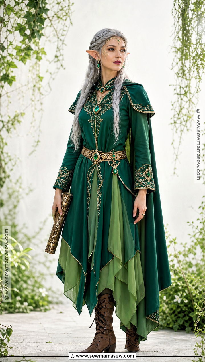 Elf Mage Cosplay With Gold Fantasy Makeup - 30 maquillaje cosplay ideas
