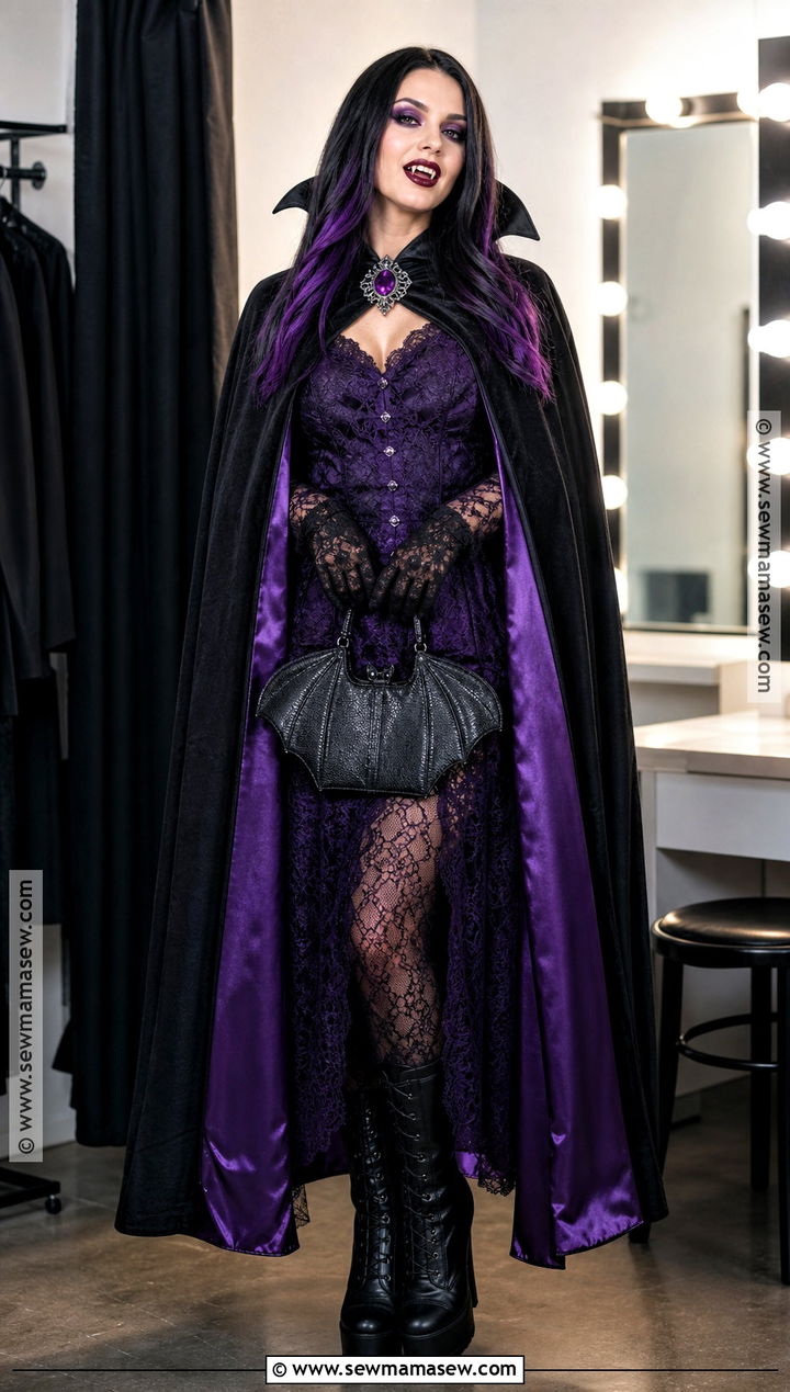 Elissabat Cosplay With Purple Cape Dress - 45 monster high cosplay ideas