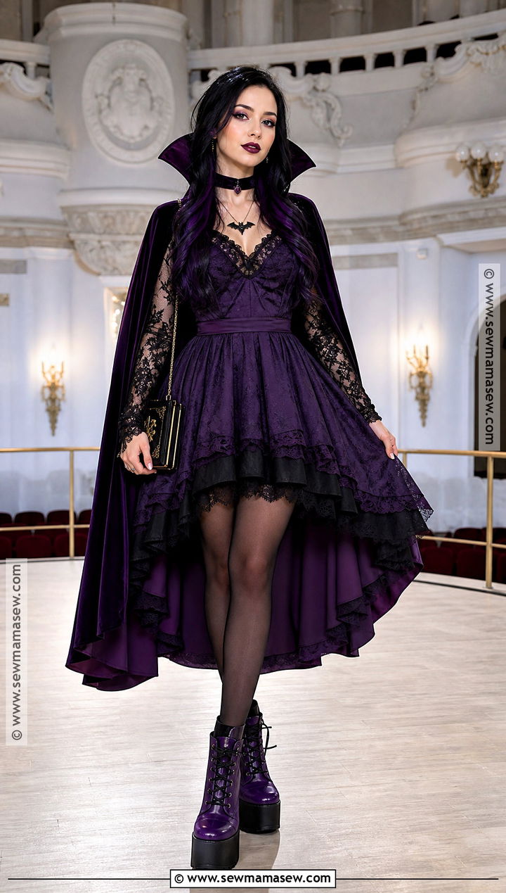 Elissabat Costume With Purple Vampire Dress - 50 monster high costume ideas