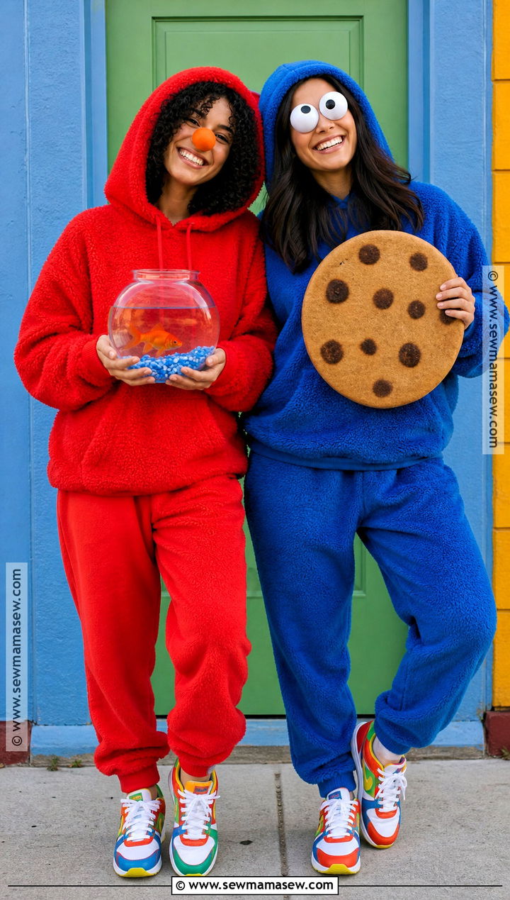Elmo And Cookie Monster Duo Costume - 30 sesame street costume ideas