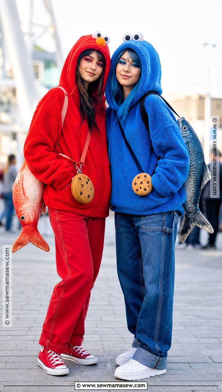 Elmo And Cookie Monster Hoodie Costume - 40 elmo and cookie monster costumes