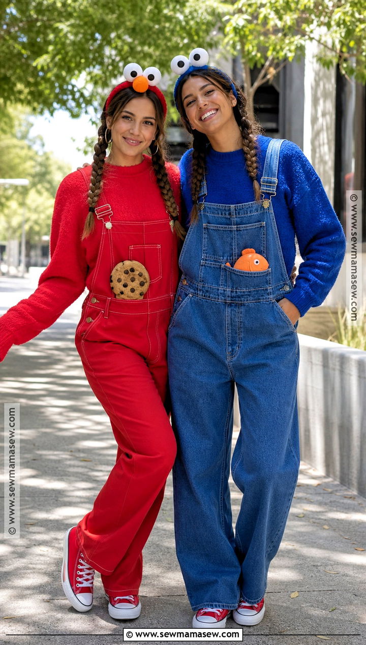Elmo And Cookie Monster Overall Costume - 40 elmo and cookie monster costumes