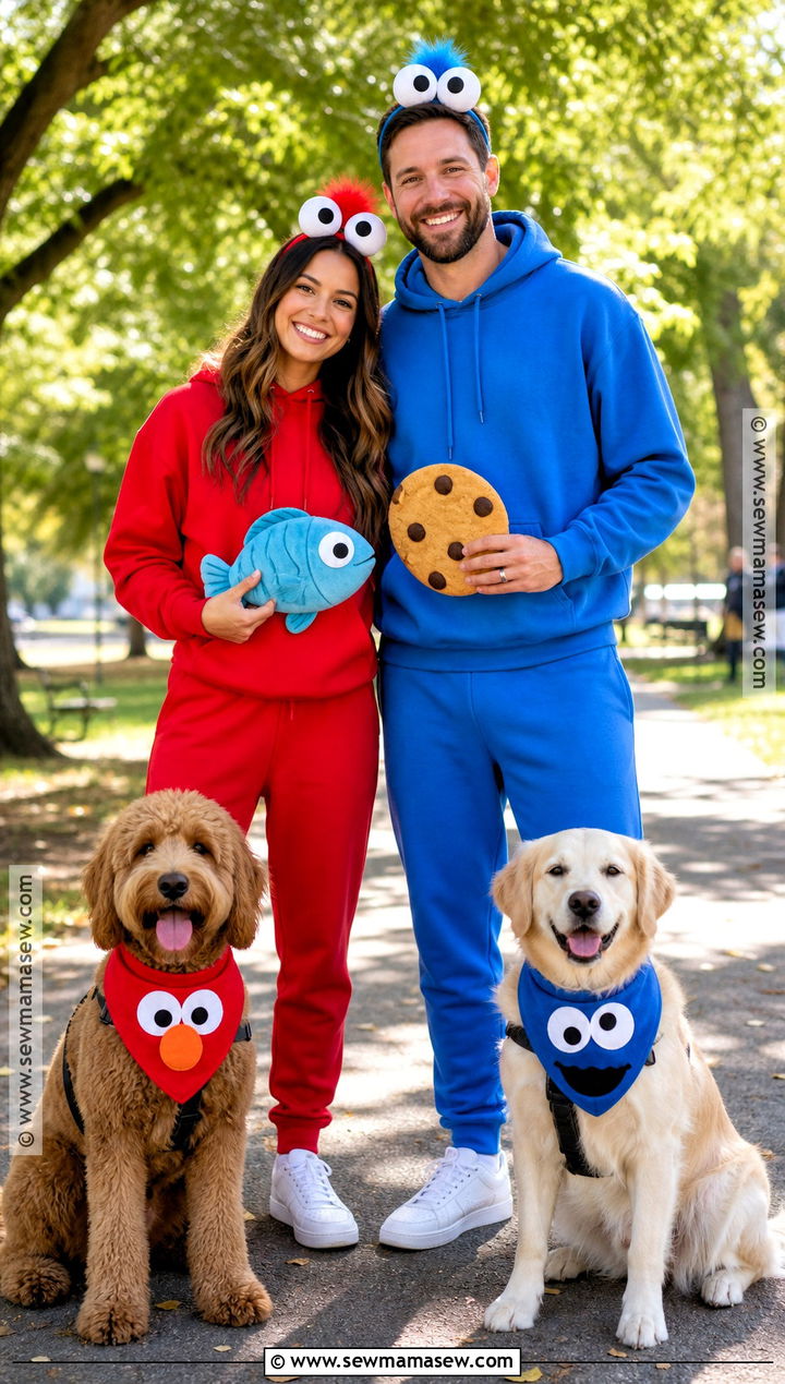 Elmo And Cookie Monster Pet Owner Costume - 40 elmo and cookie monster costumes