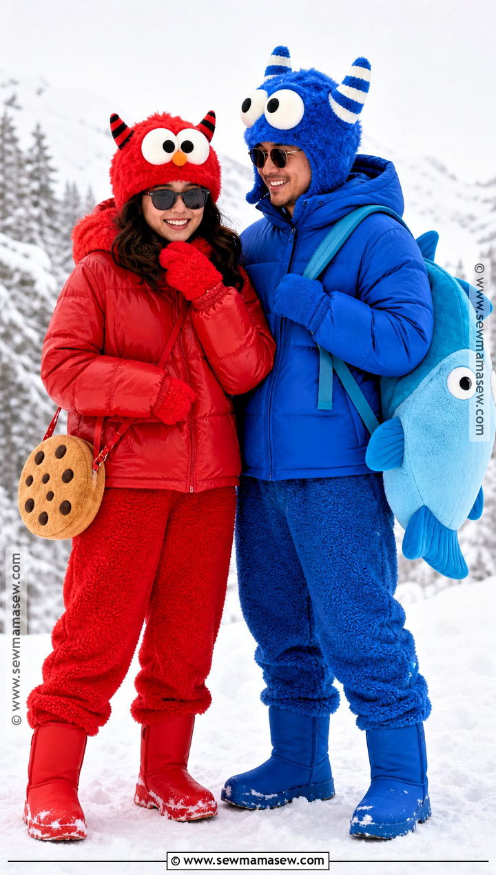 Elmo And Cookie Monster Winter Costume - 40 elmo and cookie monster costumes