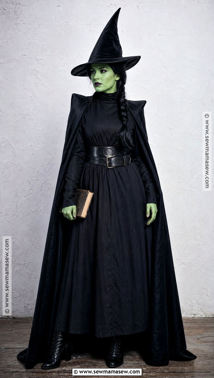 Elphaba Costume With Black Cape - 30 Individual Halloween Costumes