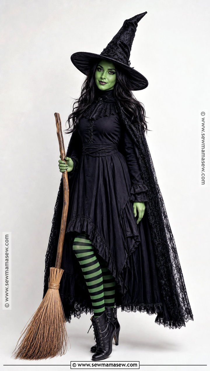 Elphaba Costume With Black Cape - 30 Single Person Halloween Costume Ideas