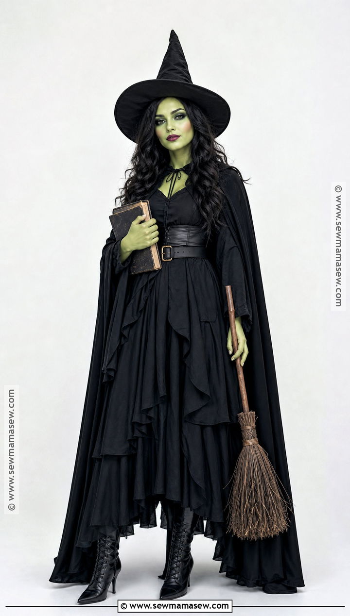 Elphaba Costume With Black Cape - 30 Halloween Costumes Solo for Women
