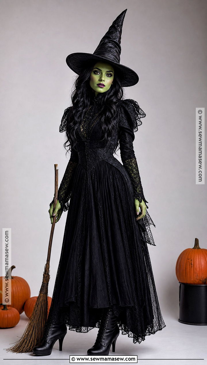 Elphaba Costume With Green Makeup - 50 costume ideas for women