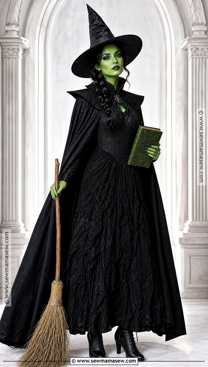 Elphaba Witch Costume With Black Cape - 30 Single Halloween Costumes for Women