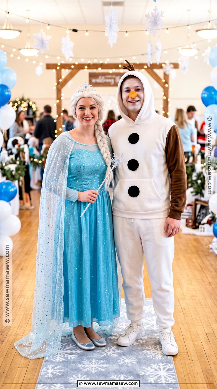 Elsa And Snowman Duo Costume - 30 elsa halloween costume ideas
