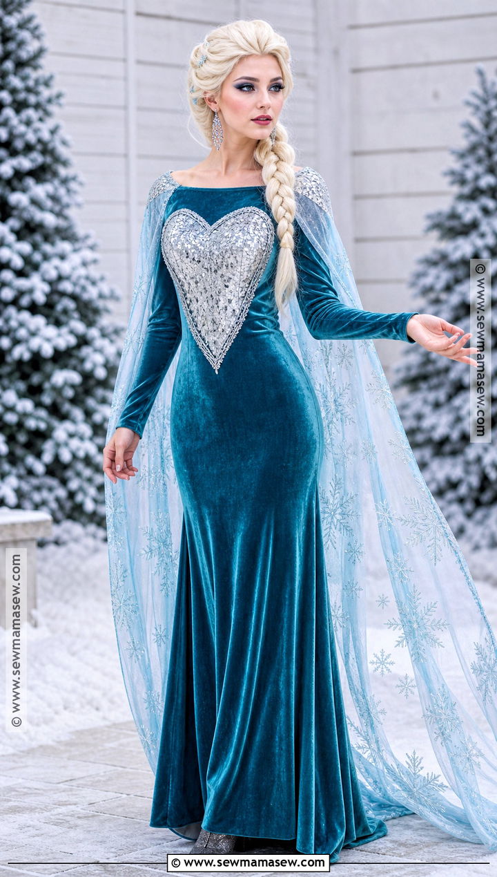 Elsa Blue Velvet Costume - 30 elsa frozen costume ideas