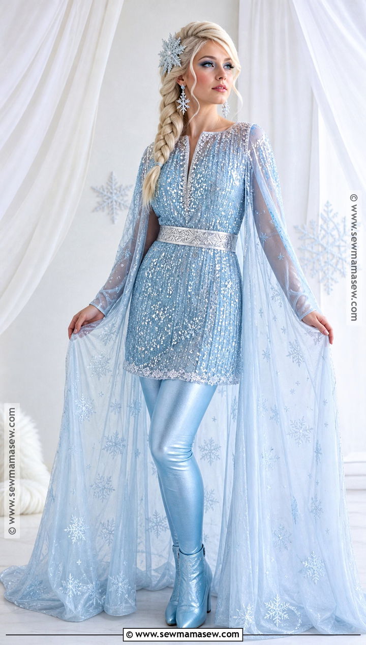 Elsa Cape And Leggings Costume - 30 elsa frozen costume ideas