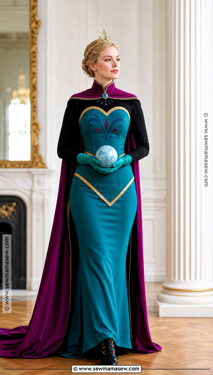 Elsa Coronation Costume With Teal Dress - 30 frozen costume ideas