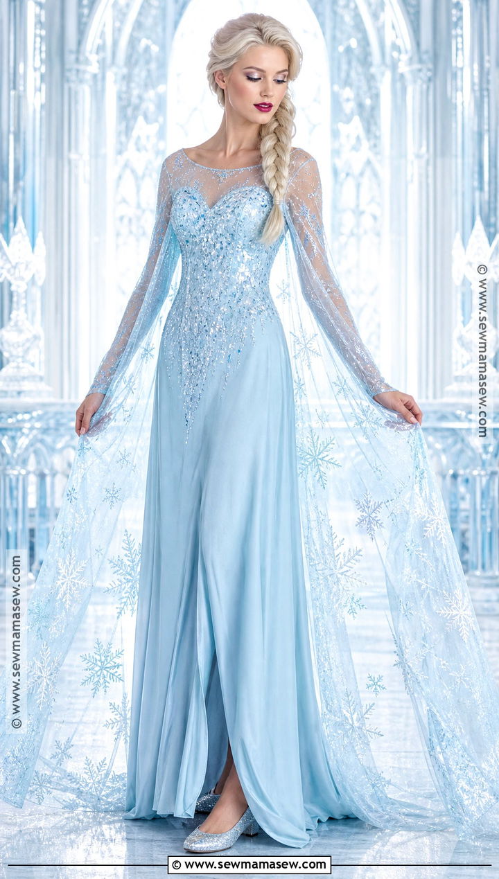 Elsa Cosplay With Blue Cape Dress - 40 female cosplay ideas