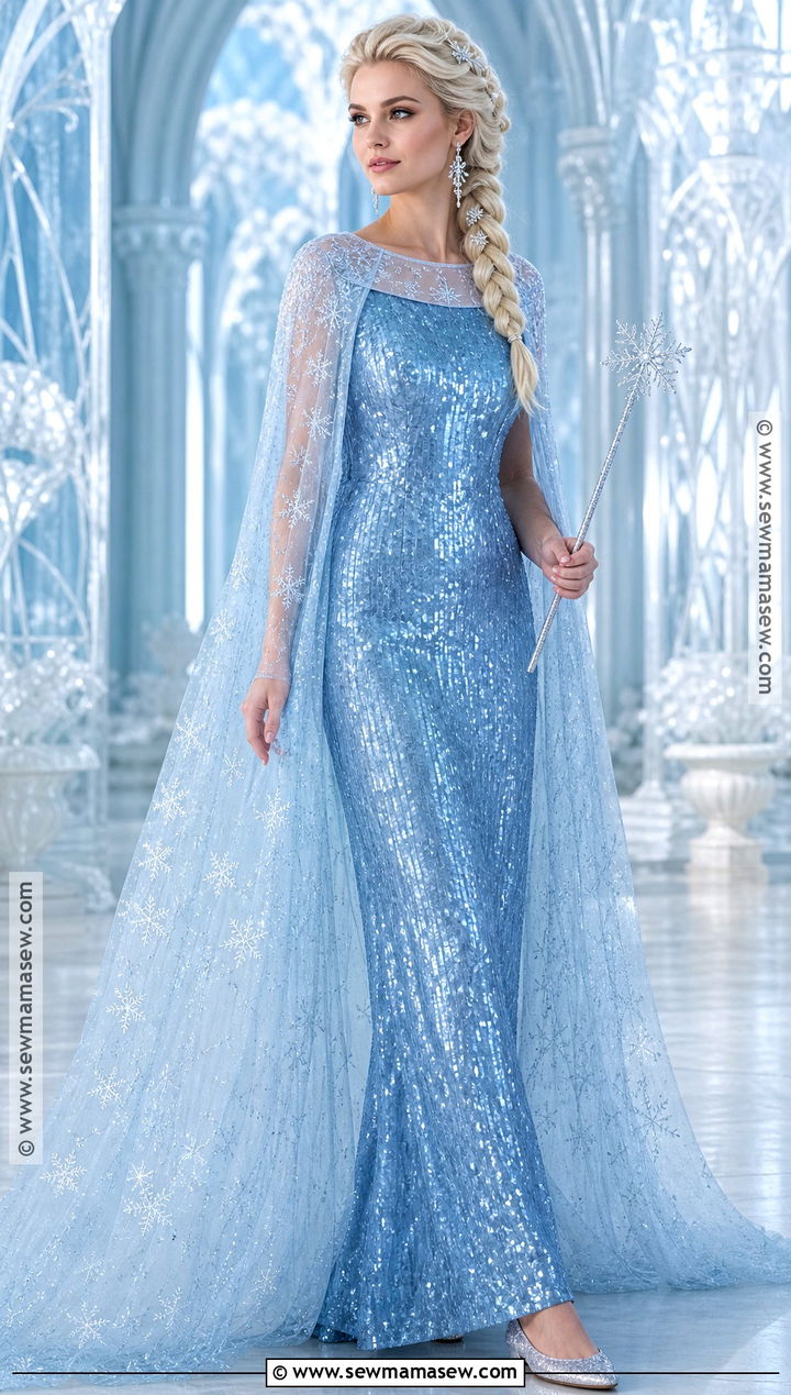 Elsa Costume With Icy Blue Cape - 40 disney costume ideas