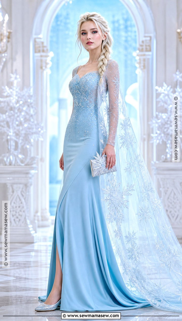 Elsa Ice Blue Cosplay Dress - 30 cosplay dress ideas